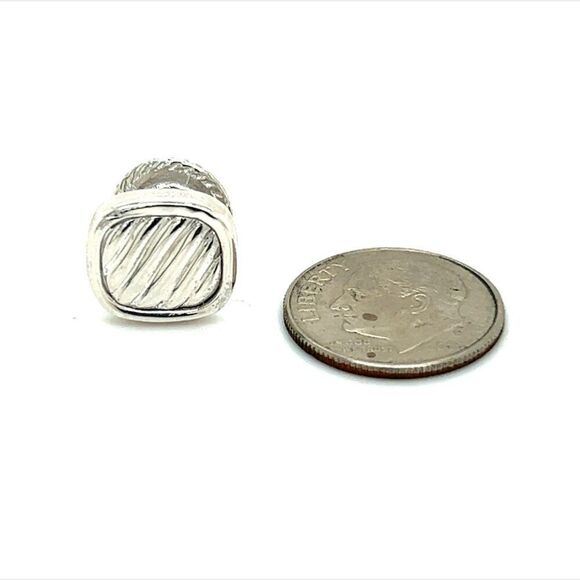 David Yurman Estate PC Tuxedo Button Set Sterling Silver DY413 - Picture 7 of 11